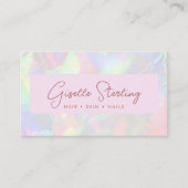 Luxe Roze Goud Opal QR Code Professioneel Visitekaartje (Voorkant)