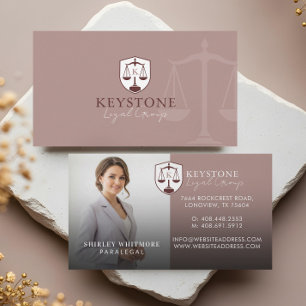 Luxe Roze Goud Paralegal Jurist Foto Monogram Visitekaartje