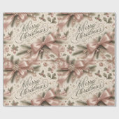 Luxe Roze Goud Prettig Kerstfeest Cadeaupapier (Vlak)