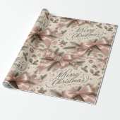 Luxe Roze Goud Prettig Kerstfeest Cadeaupapier (Uitgerold)