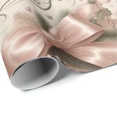Luxe Roze Goud Prettig Kerstfeest Cadeaupapier (Rol Hoek)