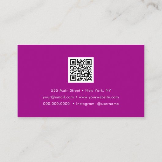 Luxe Roze Goud QR Code Mode Trendy Modern Visitekaartje (Achterkant)