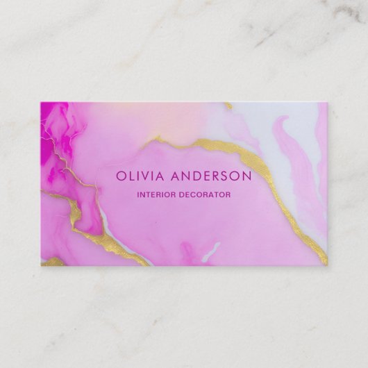 Luxe Roze Goud QR Code Mode Trendy Modern Visitekaartje (Voorkant)