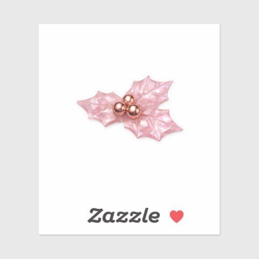 Luxe Roze Goud Roze Kwarts Hulstblad Sticker Ch (Vel)
