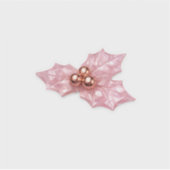 Luxe Roze Goud Roze Kwarts Hulstblad Sticker Ch (Voorkant)