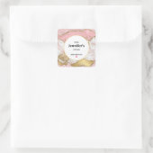 Luxe roze goud roze marmeren keukenontwerp vierkante sticker (Tas)