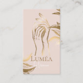 Luxe Roze Goud Schoonheid Nagel Manicure Studio Visitekaartje (Voorkant)