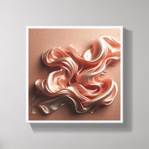 Luxe Roze Goud Zijde Stroom - Elegante Vloeibare S Canvas Afdruk