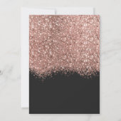 Luxe Roze Goud Zwarte Glitters Confetti Bruiloft Save The Date (Achterkant)