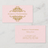 Luxe roze gouden decoratieve sierlijst visitekaartje (Voorkant / Achterkant)