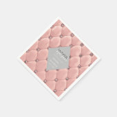 luxe roze gouden gestikte bruidsdouche servet (Hoek)