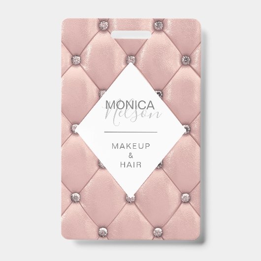 luxe roze gouden gestikte monogram badge (Voorzijde)