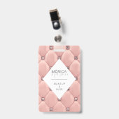 luxe roze gouden gestikte monogram badge (Voorzijde met clip)