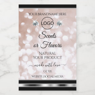 Luxe Roze Gouden Glans Productlabel Juwelen Logo Voedselcontainer Etiket