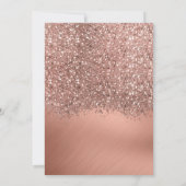 Luxe Roze Gouden Glitter Confetti Metallic Bruilof Save The Date (Achterkant)