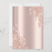 Luxe Roze Gouden Glitter Drips Bewaar de Datum Save The Date (Achterkant)