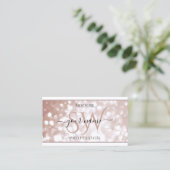 Luxe Roze Gouden Glitter Sterren Initialen Wit Visitekaartje (Staand voorkant)