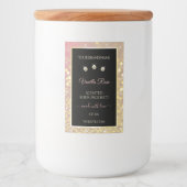 Luxe Roze Gouden Glitter Zwart Product Labels Voedselcontainer Etiket (Voorkant)