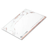 Luxe roze gouden marmeren gepersonaliseerde briefp notitieblok (Schuin)