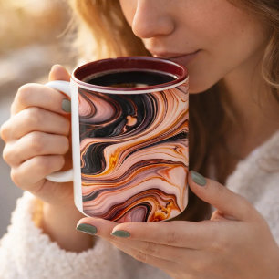 Luxe roze & gouden marmeren koffiemok – Elegante A Tweekleurige Koffiemok