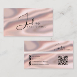 Luxe Roze Gouden Satijn Wimperstudio Zakelijke Kaa Visitekaartje
