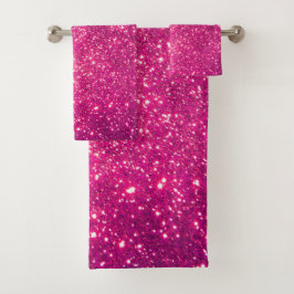 Luxe roze goudglitter bad handdoek