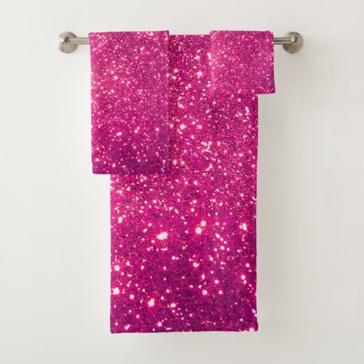 Luxe roze goudglitter bad handdoek (Insitu)