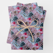 Luxe roze Happy Birthday Wrapping Paper Set (In situ)