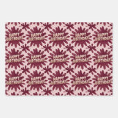 Luxe roze Happy Birthday Wrapping Paper Set (Voorkant)