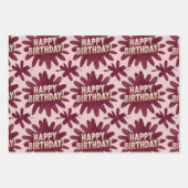 Luxe roze Happy Birthday Wrapping Paper Set (Voorkant 3)