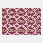 Luxe roze Happy Birthday Wrapping Paper Set (Voorkant 2)