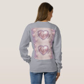 Luxe Roze Harten Lavendel Glitter Party Sweatshirt (Achterkant volledig)