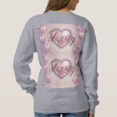 Luxe Roze Harten Lavendel Glitter Party Sweatshirt (Achterkant)
