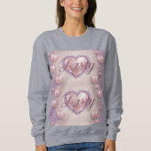Luxe Roze Harten Lavendel Glitter Party Sweatshirt (Voorkant)