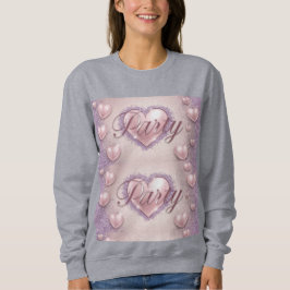 Luxe Roze Harten Lavendel Glitter Party Sweatshirt