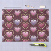 Luxe roze harten weefsel papier set (Craft)