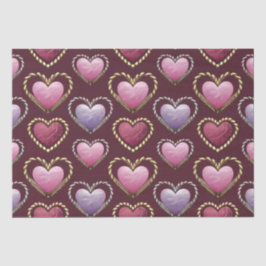 Luxe roze harten weefsel papier set