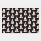Luxe roze kerstboompatroon, eenvoudig inpakpapier vel (Voorkant 3)