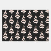 Luxe roze kerstboompatroon, eenvoudig inpakpapier vel (Voorkant)