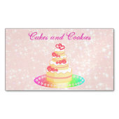 Luxe roze koekjes magnetisch visitekaartje (Voorkant)