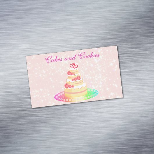 Luxe roze koekjes magnetisch visitekaartje (Voorbeeld)
