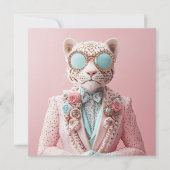 Luxe roze luipaard elegantie kaart (Voorkant)