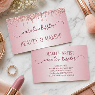Luxe Roze Make-up Kunstenaar & Haarstylist Visitekaartje
