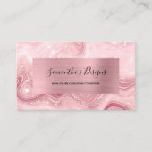 Luxe Roze Marble Agate Glam Visitekaartje (Voorkant)