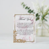 Luxe roze marmer en parelhout Hartelijk dank Briefkaart (Staand voorkant)