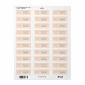 Luxe Roze Monogram Roze Naam Adres Etiket (Full Sheet)