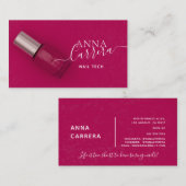 Luxe Roze Nail Kleur Nail Tech Nail Salon Visitekaartje (Voorkant / Achterkant)