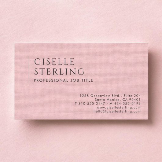 Luxe Roze Natuurlijk Linnen Visitekaartje