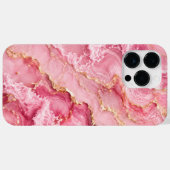 Luxe roze oceaanmarmer met gouden aders Case-Mate iPhone case (Achterkant (horizontaal))