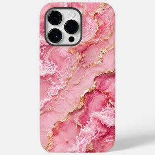 Luxe roze oceaanmarmer met gouden aders Case-Mate iPhone 14 pro max hoesje